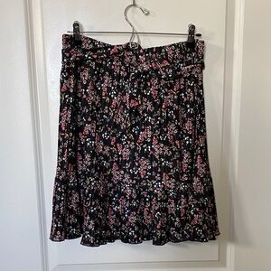 Floral Black Skirt
